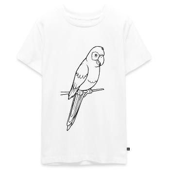 Kinder T-Shirt Ausmalen Papagei Design Malen Deko - Teenager Premium Bio T-Shirt - Weiß - Vorne - AI Model Teenager Male light (155cm)