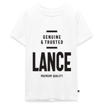 Benutzerdefinierter Name der Lanze - Teenager Premium Bio T-Shirt - Weiß - Vorne - AI Model Teenager Male light (155cm)