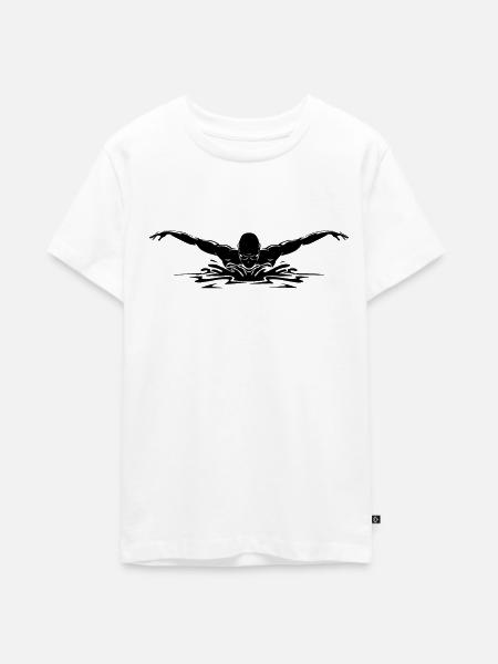 Schwimmen Schwimmer schwimmen - Teenager Premium Bio T-Shirt - Weiß