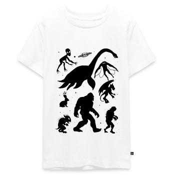 Cryptidcore Aesthetic Cryptozoology - Teenager Premium Organic T-Shirt - white - Front - AI Model Teenager Male light (155cm)
