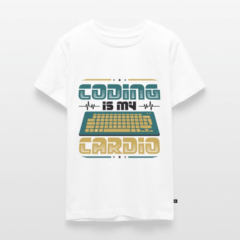 Coding Is My Cardio, Code Programmer Teenager Premium Organic T-Shirt