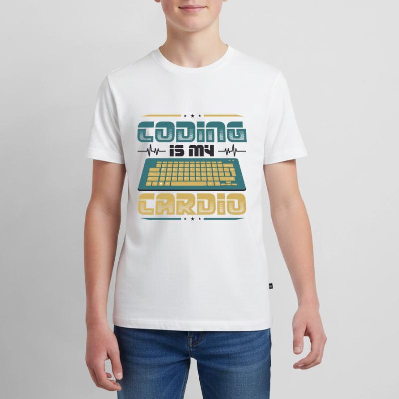Coding Is My Cardio, Code Programmer Teenager Premium Organic T-Shirt