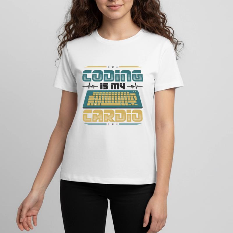 Coding Is My Cardio, Code Programmer Teenager Premium Organic T-Shirt
