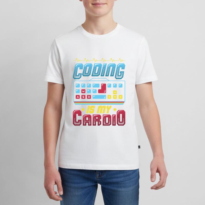 Coding is my cardio, code programmer Teenager Premium Organic T-Shirt