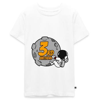 3 Birthday Boy Astronaut - Teenager Premium Organic T-Shirt - white - Front - AI Model Teenager Male light (155cm)