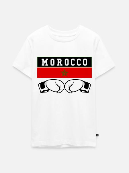 marokkanischer Boxer - Teenager Premium Bio T-Shirt - Weiß