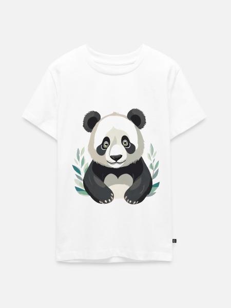 Trauriger Panda - Teenager Premium Bio T-Shirt - Weiß