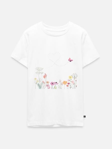 Blumenwiese - Teenager Premium Bio T-Shirt - Weiß