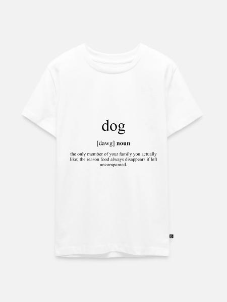 Dog (Hund) Definition Dictionary - Teenager Premium Bio T-Shirt - Weiß