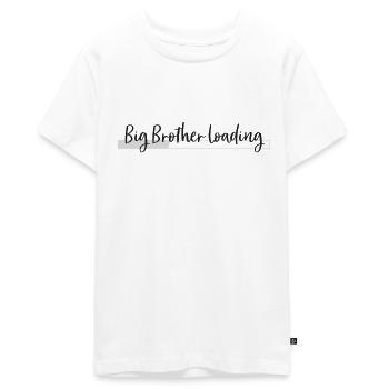 Big Brother Loading - Teenager Premium økologisk T-shirt - hvid - Foran - AI Model Teenager Male light (155cm)