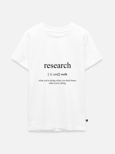 Research (forschen) Definition Dictionary - Teenager Premium Bio T-Shirt - Weiß