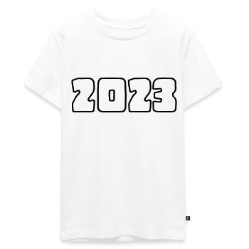 2023 - Année - Réveillon du Nouvel An - T-shirt Premium bio Ado - blanc - Devant - AI Model Teenager Male light (155cm)