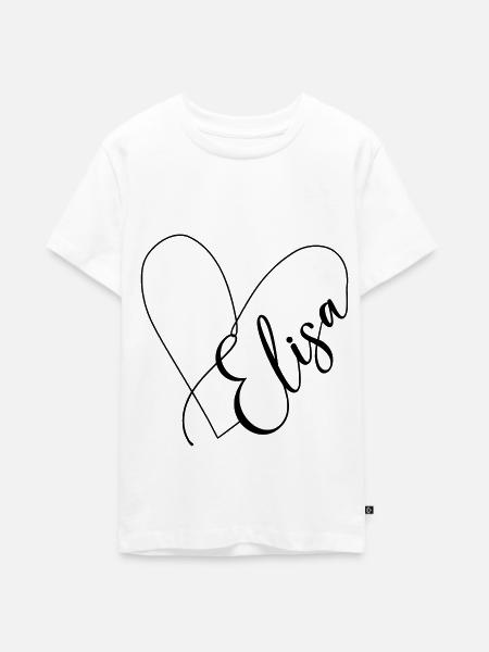 Elisa Name Herzlinie - Teenager Premium Bio T-Shirt - Weiß