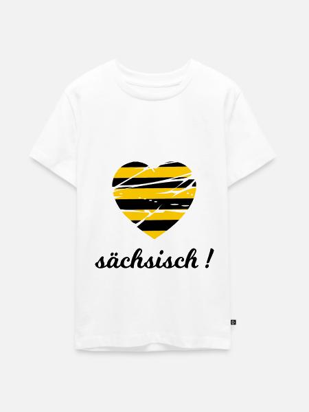 sächsisch - Teenager Premium Bio T-Shirt - Weiß