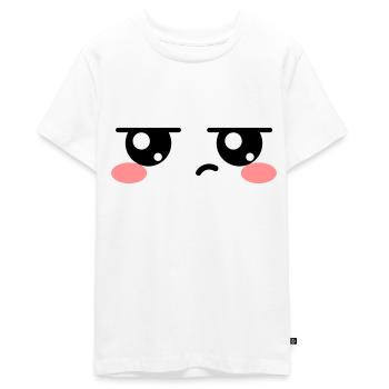Genervte Augen Kawaii Süß - Teenager Premium Bio T-Shirt - Weiß - Vorne - AI Model Teenager Male light (155cm)