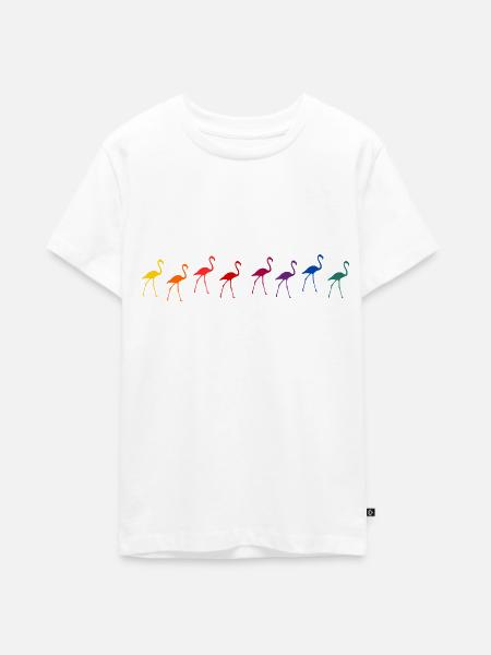 Flamingos - Teenager Premium Bio T-Shirt - Weiß