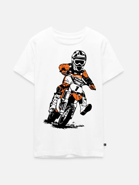 Kinder Motocross - KIDS MX - Teenager Premium Bio T-Shirt - Weiß
