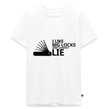 Grandes serrures pas de conception de verrouillage menteur - T-shirt Premium bio Ado - blanc - Devant - AI Model Teenager Male light (155cm)