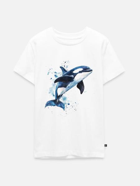 Orca - Teenager Premium Bio T-Shirt - Weiß