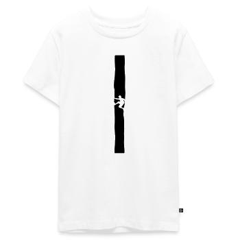 Climber in the fireplace - Teenager Premium Organic T-Shirt - white - Front - AI Model Teenager Male light (155cm)