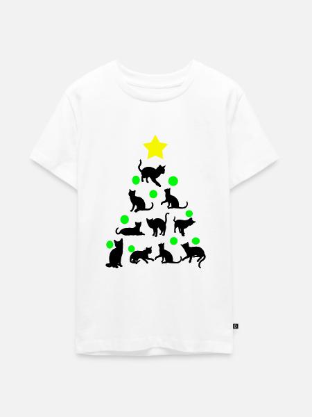Miezekatze Xmas - Teenager Premium Bio T-Shirt - Weiß