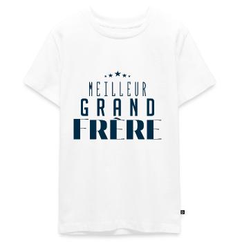 meilleur grand frère - T-shirt Premium bio Ado - blanc - Devant - AI Model Teenager Male light (155cm)