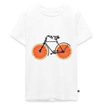 Fahrrad Orangen Früchte Velo Fahrräder Urbanbike - Teenager Premium Bio T-Shirt - Weiß - Vorne - AI Model Teenager Male light (155cm)