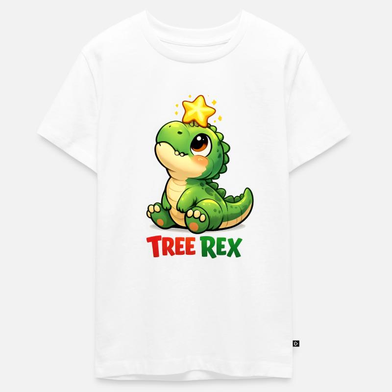 Tree Rex Dino T Rex - T-shirt Premium bio Ado - blanc