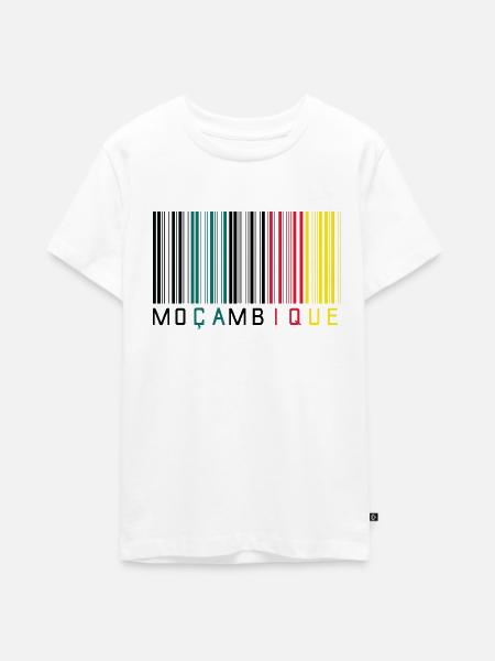 Barcode Mosambik - Teenager Premium Bio T-Shirt - Weiß
