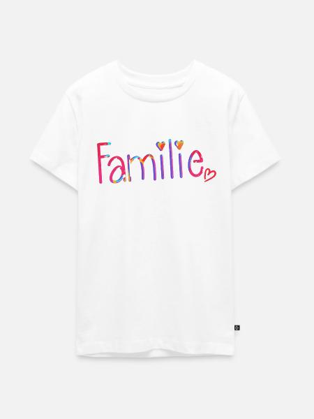 Familie Brush Herz - Teenager Premium Bio T-Shirt - Weiß