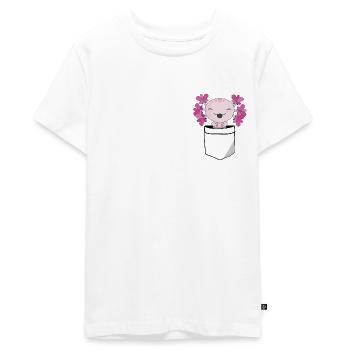 Axolotl - Teenager Premium Bio T-Shirt - Weiß - Vorne - AI Model Teenager Male light (155cm)
