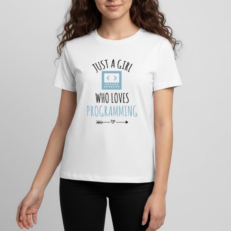 Programmer coding girl programming Teenager Premium Organic T-Shirt