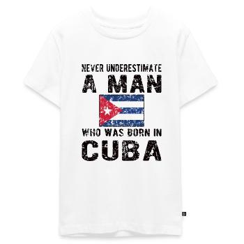 Proud Cuban Cuba Origin Cuban Flag - Teenager Premium Organic T-Shirt - white - Front - AI Model Teenager Male light (155cm)