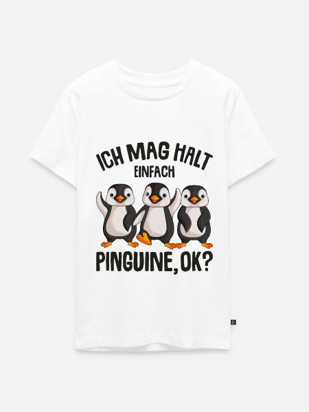 Pinguin - Teenager Premium Bio T-Shirt - Weiß