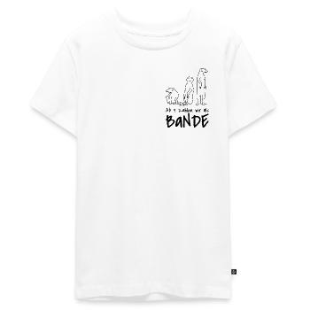 De trois, nous comptons comme un gang - gang de suricates - T-shirt Premium bio Ado - blanc - Devant - AI Model Teenager Male light (155cm)