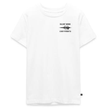 WDRK silencieux – Résultats forts - T-shirt Premium bio Ado - blanc - Devant - AI Model Teenager Male light (155cm)