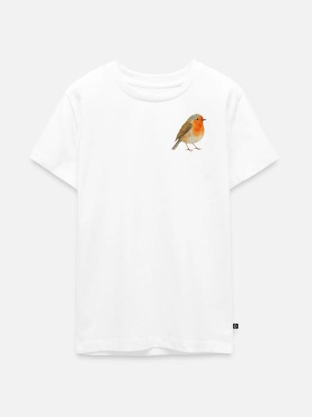 Aquarell Rotkehlchen - Teenager Premium Bio T-Shirt - Weiß