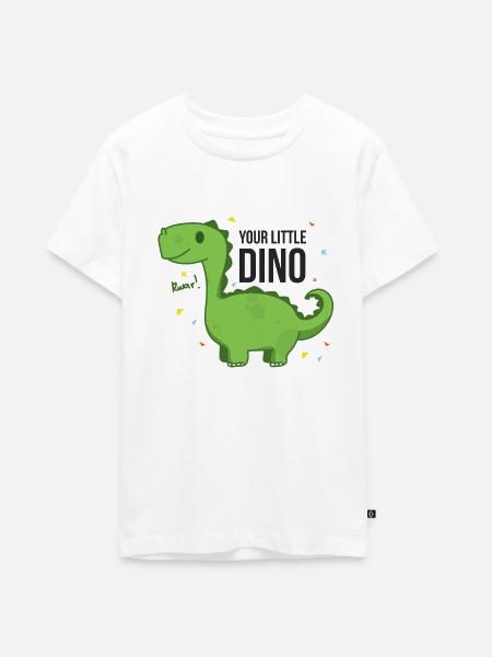 Kleiner Dino - Teenager Premium Bio T-Shirt - Weiß