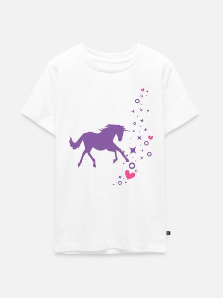 Einhorn mit Glitzer - Teenager Premium Bio T-Shirt - Weiß