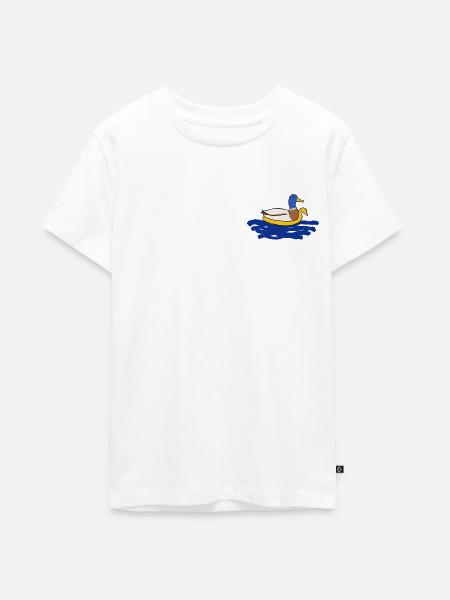 Ente mit Schwimmring - Teenager Premium Bio T-Shirt - Weiß