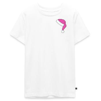 Chapeau de Père Noël - T-shirt Premium bio Ado - blanc - Devant - AI Model Teenager Male light (155cm)