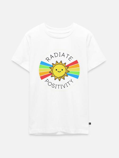 Strahlen Sie Positivität aus - Teenager Premium Bio T-Shirt - Weiß