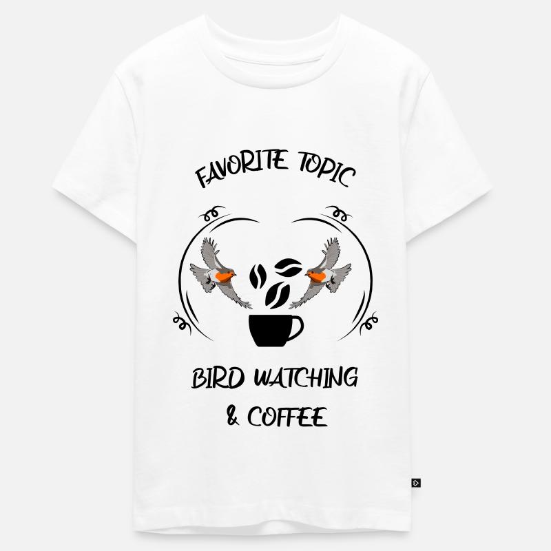 Observation des oiseaux Observation des oiseaux Observation des oiseaux Café - T-shirt Premium bio Ado - blanc