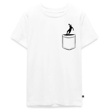 Mein Handball in der Tasche - Brusttasche - Teenager Premium Bio T-Shirt - Weiß - Vorne - AI Model Teenager Male light (155cm)