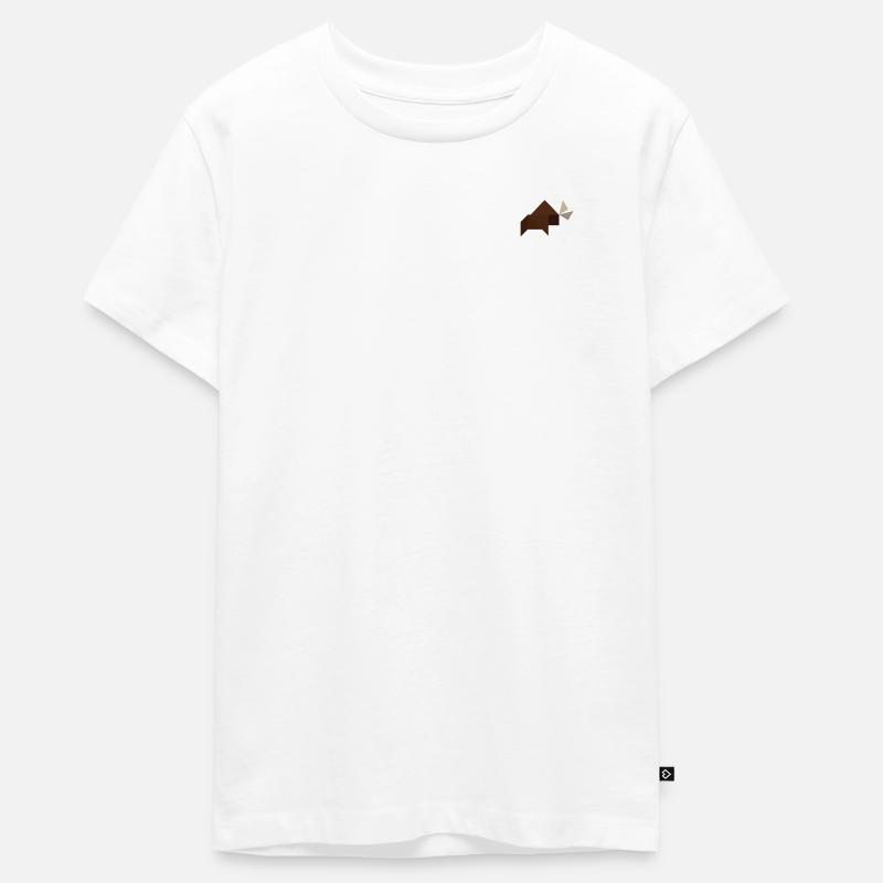 Bison - Tangram - T-shirt Premium bio Ado - blanc