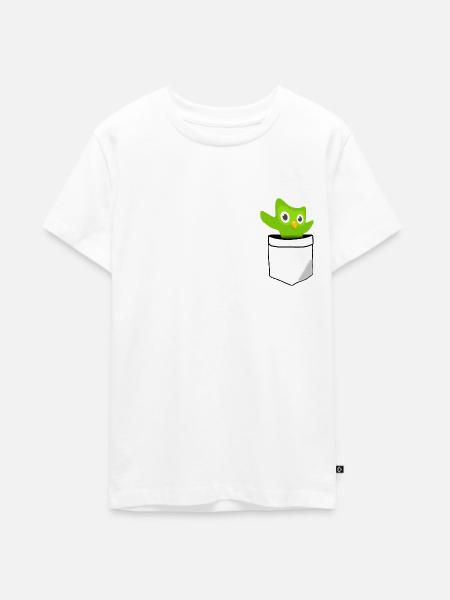 Duolingo - Teenager Premium Bio T-Shirt - Weiß