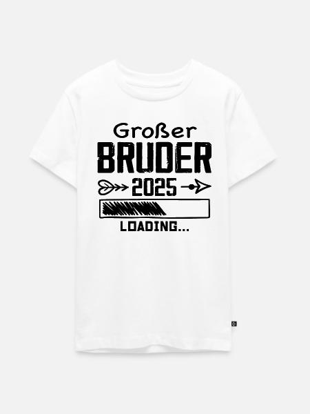 Großer Bruder 2025 - Teenager Premium Bio T-Shirt - Weiß