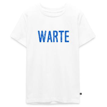 warte kurz - Teenager Premium Bio T-Shirt - Weiß - Vorne - AI Model Teenager Male light (155cm)