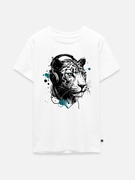 Rita, der audiophile Panther - Teenager Premium Bio T-Shirt - Weiß