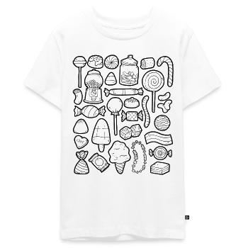 Sweets - Teenager Premium Organic T-Shirt - white - Front - AI Model Teenager Male light (155cm)